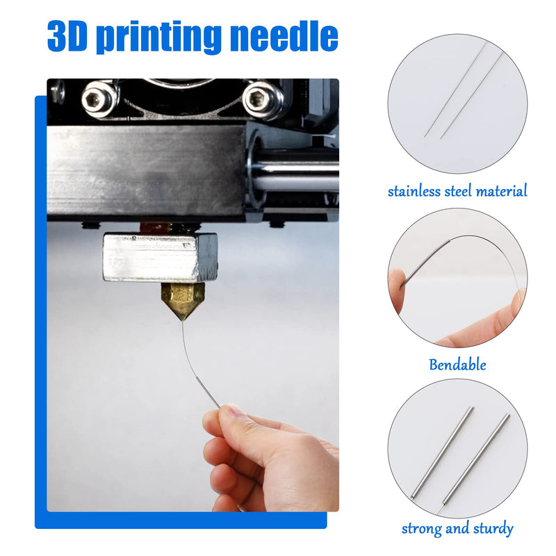 50 Pieces 3D Printer Nozzle Cleaning Kit,0.4 mm Stainless Steel Needles Cleaner 3D Printer Nozzle Cleaner 3D Printer Accessory 0.4mm / 50 Pieces