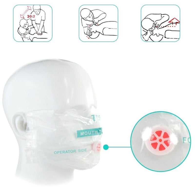 5pcs CPR Face Shield Mask Keychain Ring Emergency Kit CPR Face Shields for First Aid or CPR Training (Blue-5) Blue-5