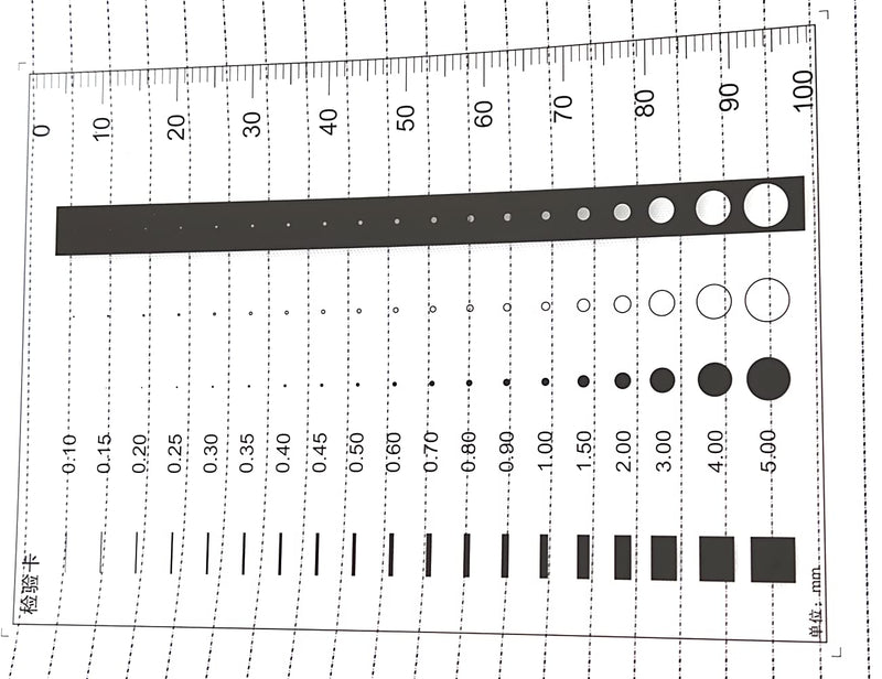 Flaw SEC Size Estimation Chart Dirt Test Gauge for Dot and Line Defects Measuring (1) 1