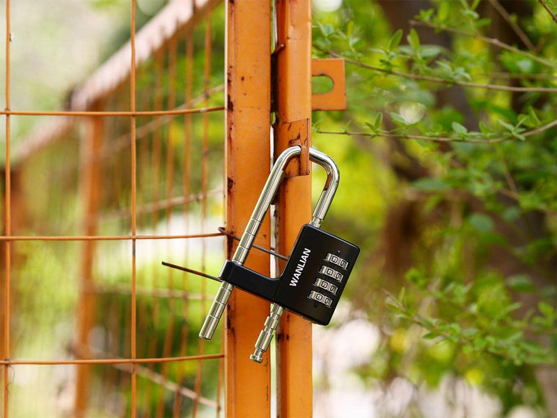 Combination Lock,4 Digit Combination Lock 3/8Inch Long Shackle Outdoor Waterproof Padlock for School Locker, Gym Locker, Hasp Storage, Fence, Gate, Cooler, Case (Black, 1 Pack) Black