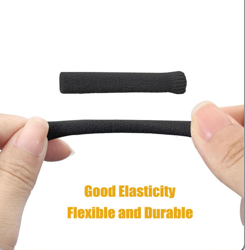 Soft Knitting Cotton Glasses Ear Cushion, Eyeglasses Temple Tips Sleeve, Non-Slip Comfortable Elastic Black 3