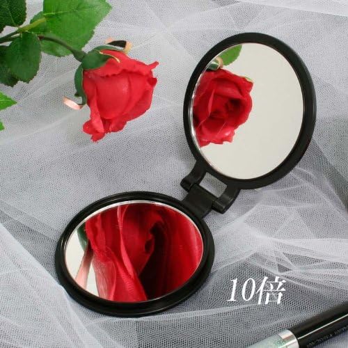 Yamamura YL-10 double-sided compact mirror with 10x magnifying glass, black mirror/flat Φ77mm - NewNest Australia