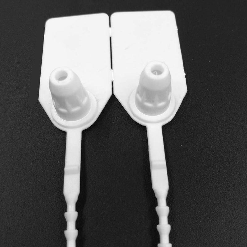 250mm Pull-Tite Plastic Security Seals Shipping Tags Disposable Signage Numbered(Package of 100) (White) 100pcs White