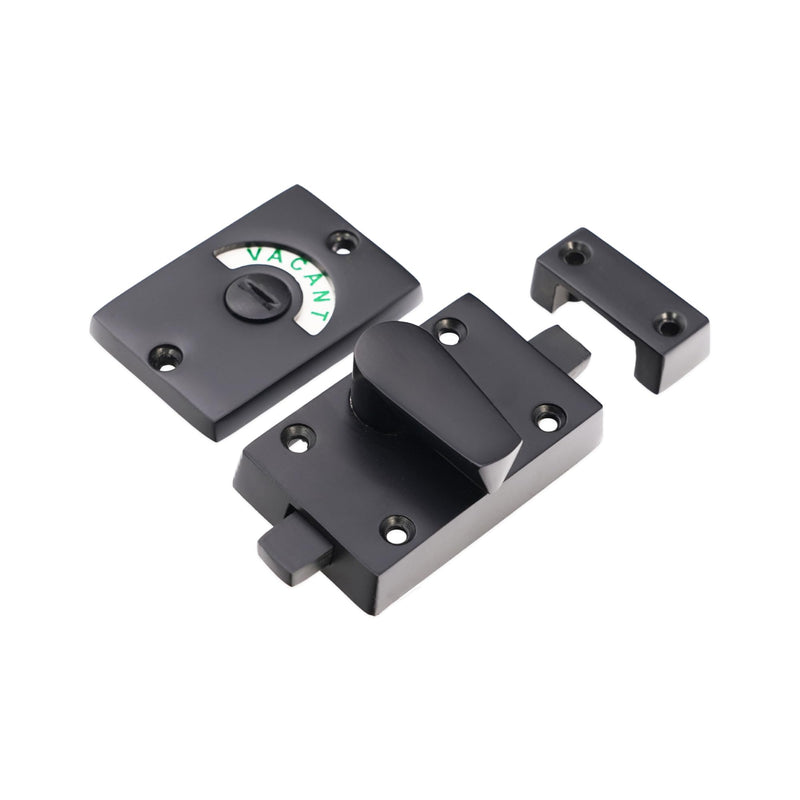 Infinity Decor Black Vacant and Engaged Indicator Bolt, Zinc Bathroom Privacy Toilet Door Latch Lock