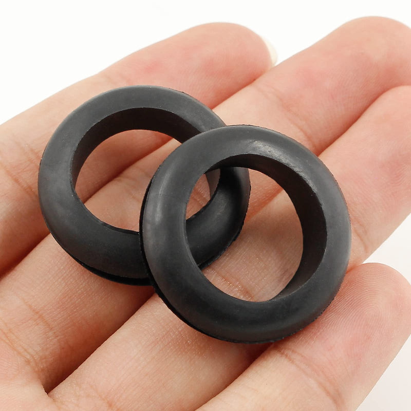 12 Pcs Rubber Grommets, 0.98" Inside Diameter 1" Drill Hole Rubber Wire Grommets O Ring Grommets for Wire, Firewall, Cables, Plugs, Automotive Black 25mm (1 inch)