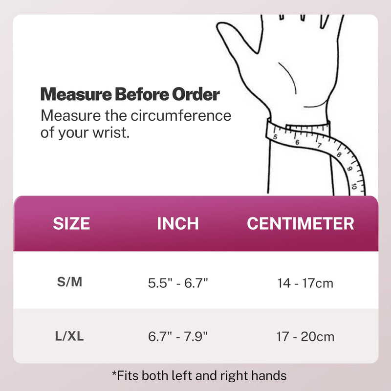 Ultra Thin Carpal Tunnel Wrist Brace with Soft Thumb Design for Left Right Hand, Compression Wrist Support for Work, Typing, Sleeping Night Support, Tendonitis, Arthritis Pain, Not for Thumb S/M Rose