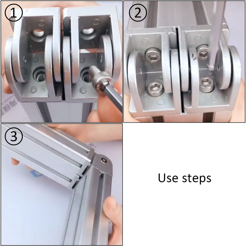 4 Sets 2020 Aluminum Extrusion Pivot Joint Bracket 2020 Swivel Mount Hinge Connector with Handles Bolts Nuts 4Pcs Pivot Joint with Bolt Nut