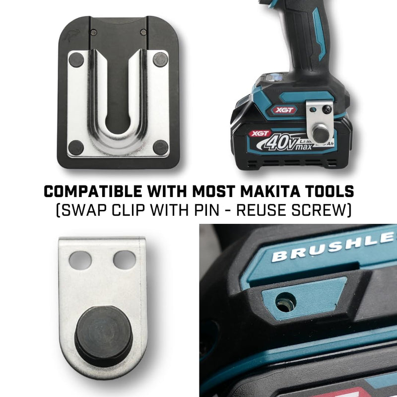 PinPal Pro | Universal Tool Holster - Gravity Locking Clip-On Tool Belt Holder for Drills, Impacts, and Other Tools PinPal Pro + Pin Kit For Makita