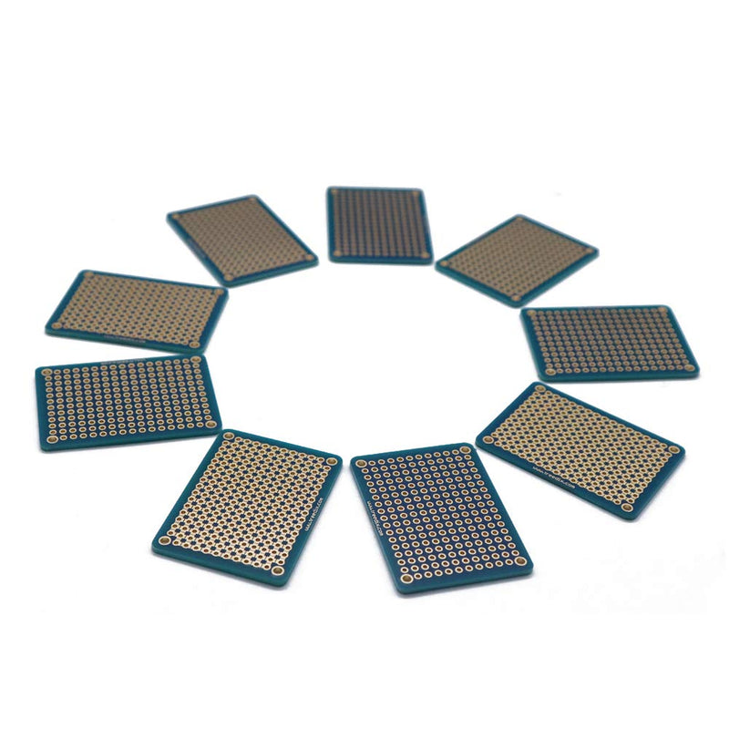9 pcs Mini Solderable BreadBoard Universal Board PCB Prototype Shield Board Double Sided Tinned Gold Plated Holes Compatible with Arduino Kit Raspberry Pi Shield Prototyping and Testing