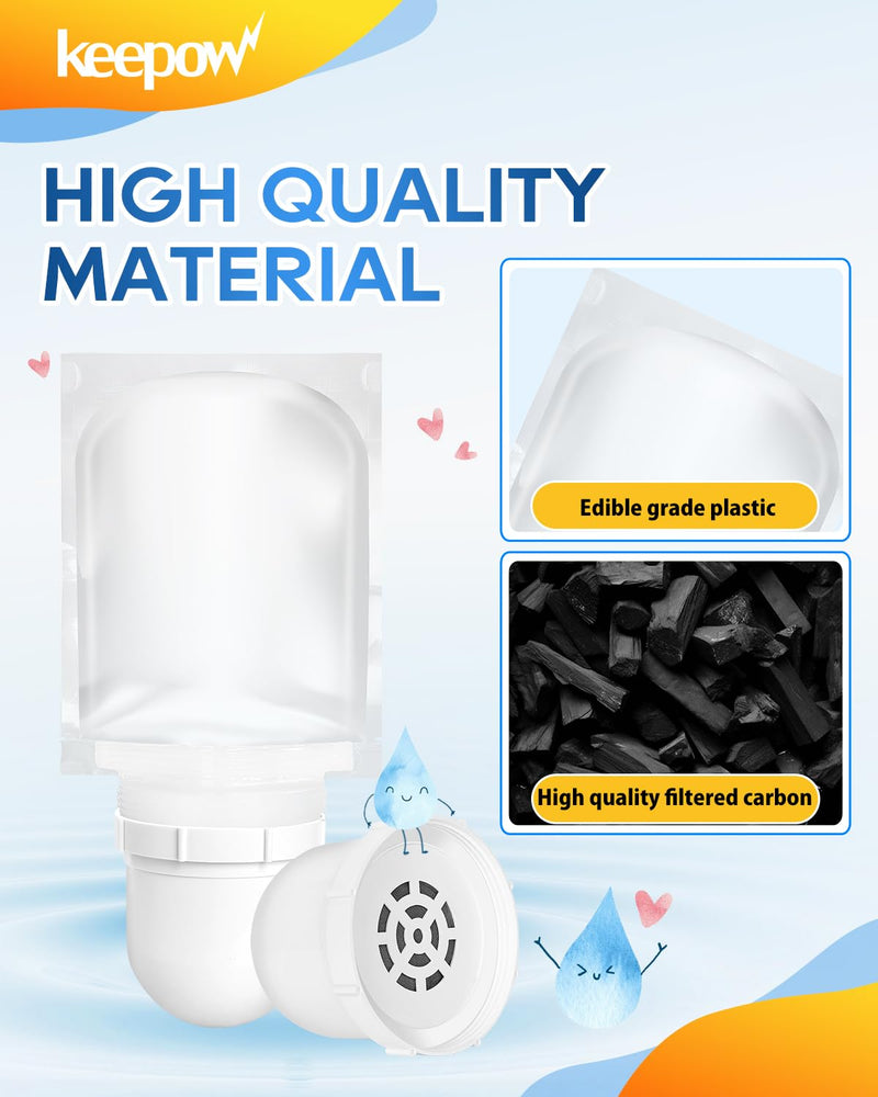 KEEPOW Filtered Replacement Filter Compatible with Clearly Filtered Water Filter Pitcher with Primer Bag, Last Up to 4 Months or 100 Gallons, 2 Pack 2+1 Pack