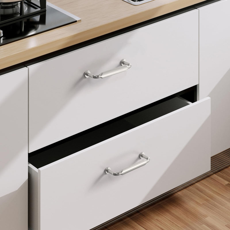 FILTA 10 Pack 3.75 Inch(96mm) Brushed Satin Nickel Cabinet Pulls,Stylish Kitchen Cabinet Handles Zinc Alloy Cabinet Hardware for Kitchen Cabinets and Dresser Drawers 3.75" Hole Center Brushed Nickel