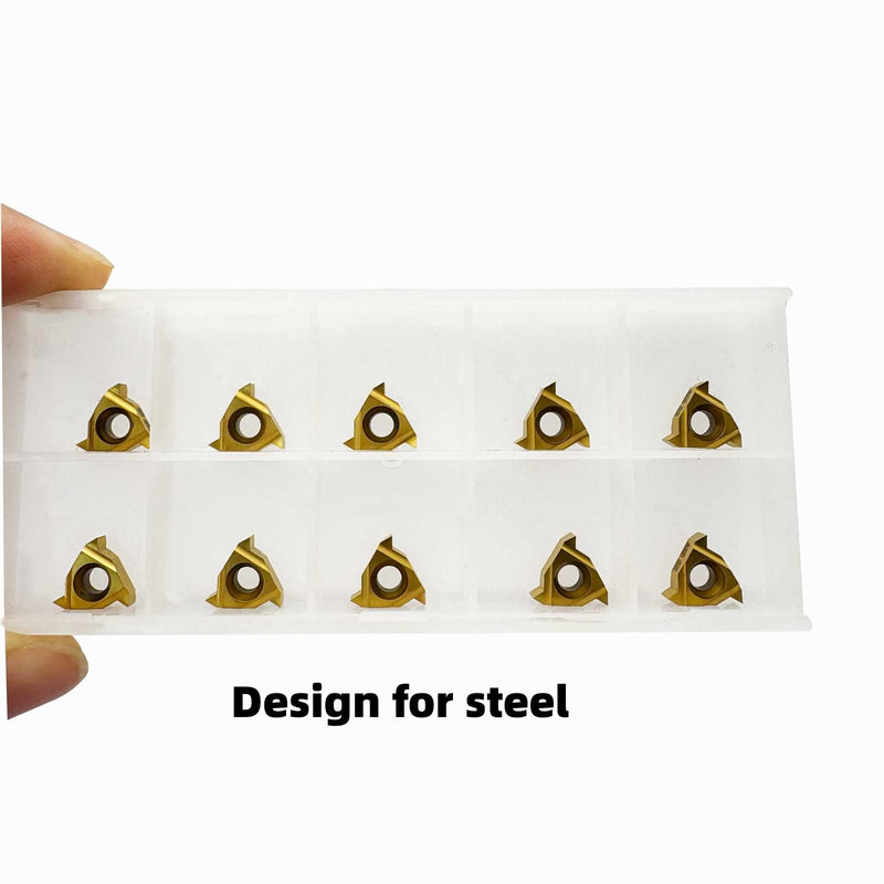 10pcs 11ER A60 Indexable Carbide Threading Inserts External Threading for Thread Turning Tool Holders Design for Steel Cutting 10pcs 11ER A60 (design for steel)