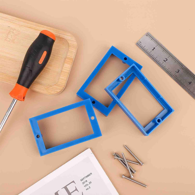 3pcs 1/2" Single Gang Receptacle Outlet Box Extenders with 6 Screws Junction Box Extender Electrical Box Extension Accessories for Electric Box and Electric Outlet Switches (Blue)