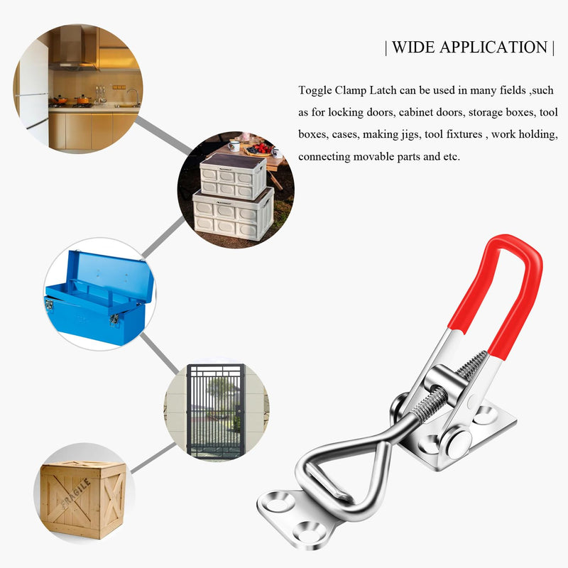 6 Pack Toggle Latch Clamp 4001，Adjustable Pull Latch, 330Lbs Holding Capacity Pull for Lid Jig