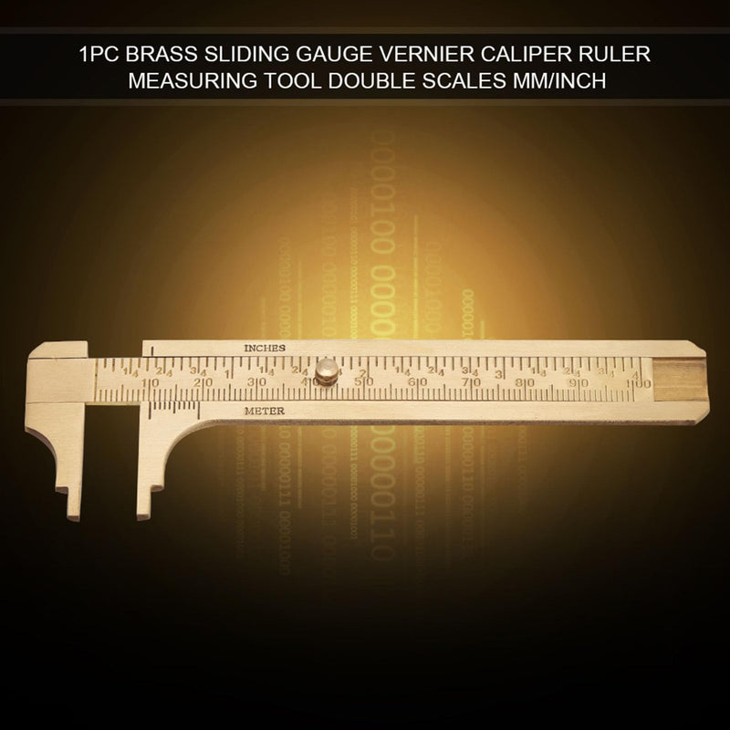 Vernier Caliper,4'' Brass Caliper Measuring Tool,0-100MM/0-4inch High Precision Slide Caliper Manual Micrometer for DIY/Household Denashv0uynrfgh8-02