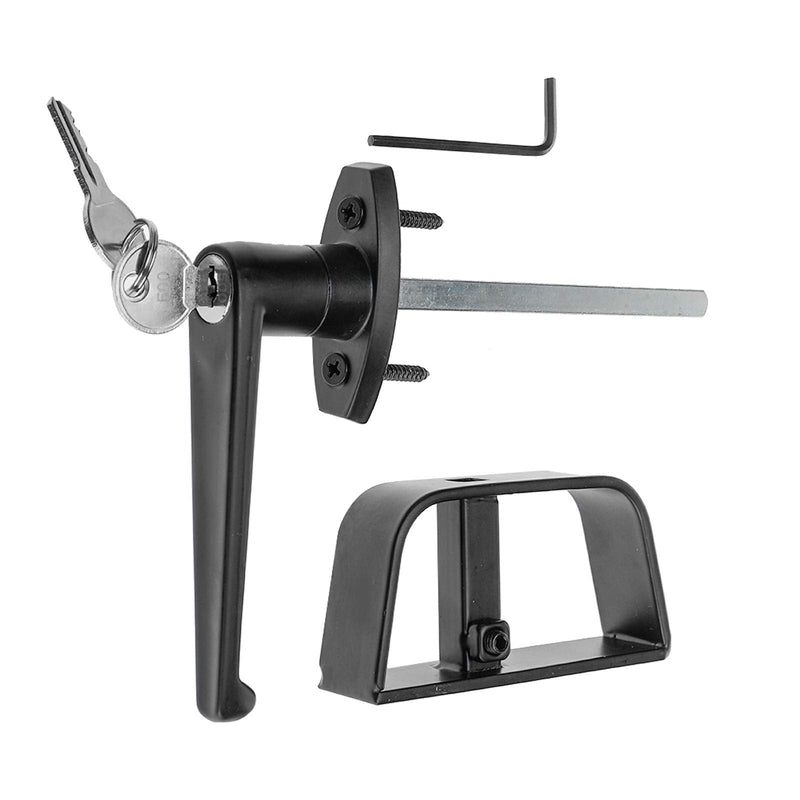 Shed Door Latch L-Handle Lock Kit with 2 Keys, 4-1/2" Stem Shed Lock Barn Door Lock Playhouse Lock & Chicken Coop Lock