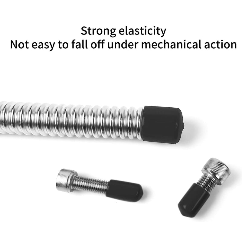 24 Pcs Round Rubber End Caps, 3/4" (19mm) ID Vinyl Flexible Screw Thread Protectors, Black Bolt End Caps for Metal Tubing Rod Bolt 19mm 24
