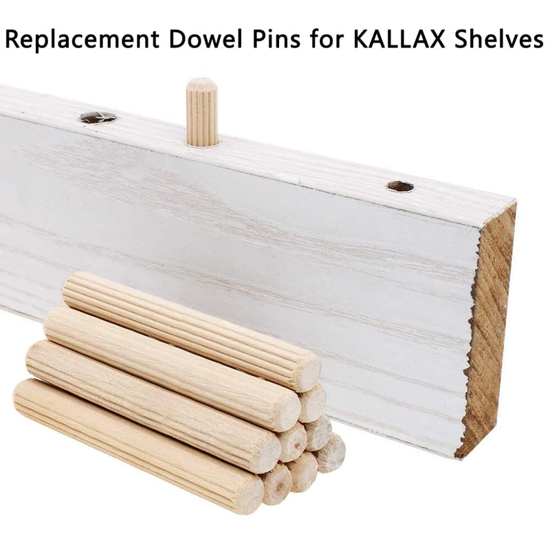 42Pcs Wood Dowel Pins Compatible with IKEA Part 101339 (Kallax Shelves), Replacement Shelf Support Pins for IKEA Kallax Shelves, Fluted Dowel Pins Made from Hardwood