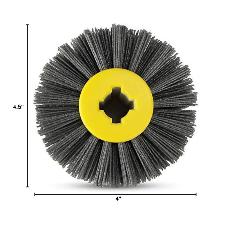 BHA Nylon Wire Brush Drum Rust Remover, 4.5" x 4" with 3/4" Quad Keyway