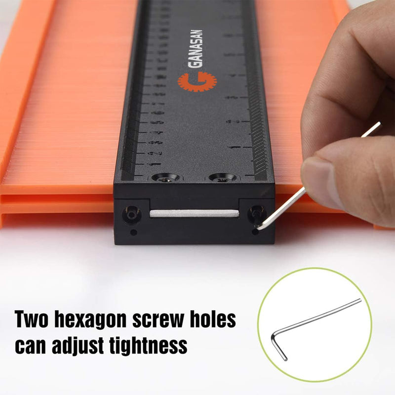 Contour Gauge with Lock|10+5 Inch Construction Rulers Measure Tool for Corners and Contoured, Handyman DIY Woodworking Tools, Construction Carpenter Tools, Super Contour Duplicator for Men Husband Dad - NewNest Australia
