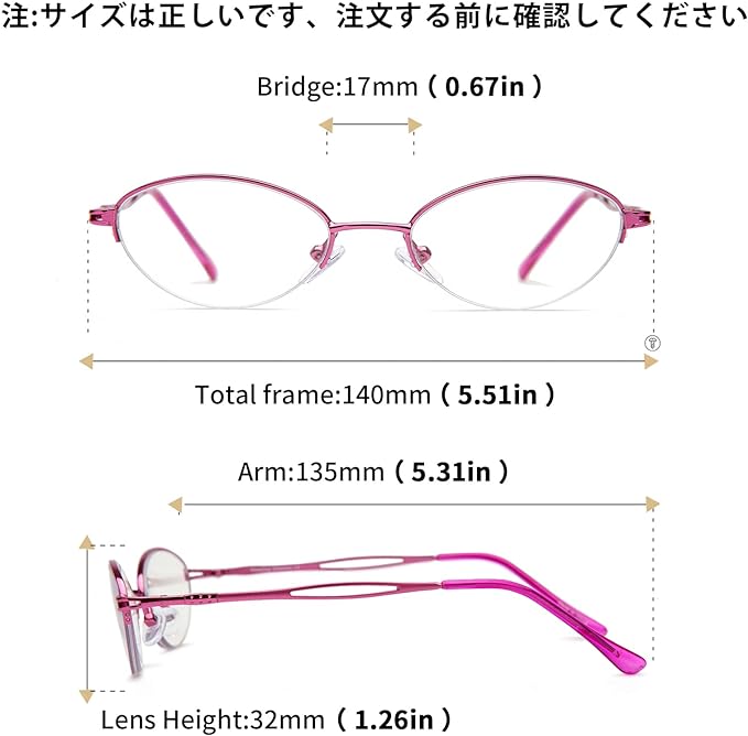 [JIMMY ORANGE] Women's Reading Glasses, Blue Light Cut, Cute, Oval UV Protection, Aspherical Lenses, Reading Glasses, Case Included, For Computers, Smartphones, Fashion - NewNest Australia
