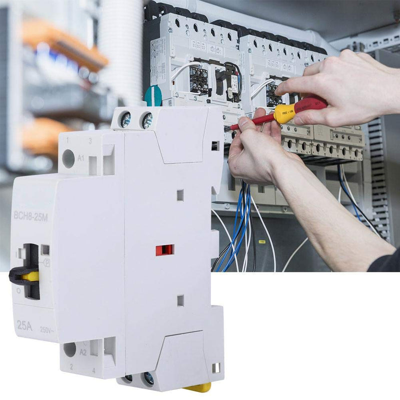 Household AC Contactor BCH8-25M 2P25A 24V Universal Motor Contactor with Manual Function 2NO Electrical Equipment Manual Control Motor Contactors