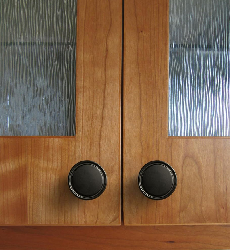 6 Pack Matte Black Cabinet Knobs, Single Hole Round Drawer Handle | Solid Zinc Alloy Drawer Pulls & Door Handles, Kitchen Pulls Modern Cabinet Hardware for Dresser Drawers