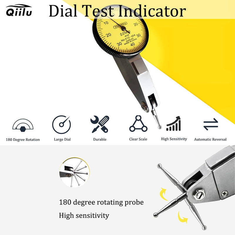 CNC Dial Test Indicator .0001 Test Indicator 1 4 Collet Aluminum 0 0.8Mm 0.01Mm Metric Dovetail Rails Dial Test Indicator Dial