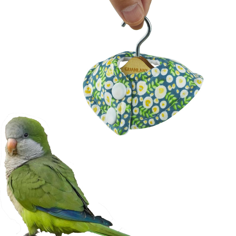 Monk Parakeets Anti-bite Elizabethan Soft Bird Collar, Sun Conures Feather Plucking Protection, Cockatiels Parrot Recovery Cones, Quaker Parrot Neck Protection With Wood Hanger Mix- Flower