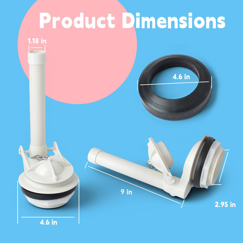 Toilet Flush Valve Replacement for American Standard Champion 4 for Titan for Duravit Toilet Parts Compatible with American Standard 4149a 4215a 4260 4266, Include Flapper Gasket Bolt Kit