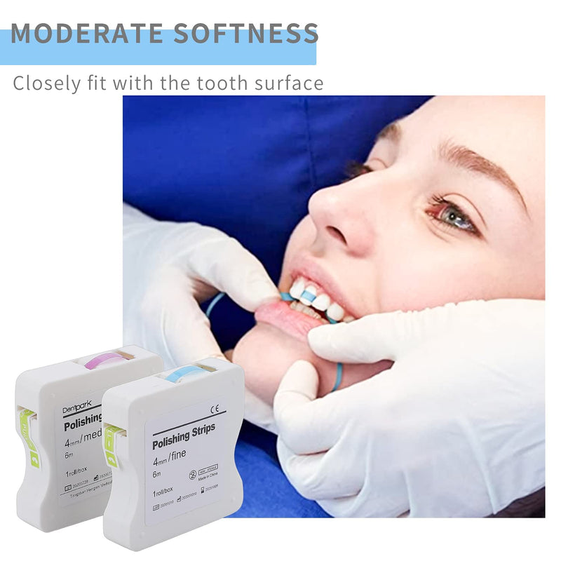 Dental Polishing Strip - Dental File for Teeth Deep Teeth Cleaning Tool Teeth Abrasive Finishing Strip Sanding Grinding Dental Sandpaper 4mm x 6M Rde
