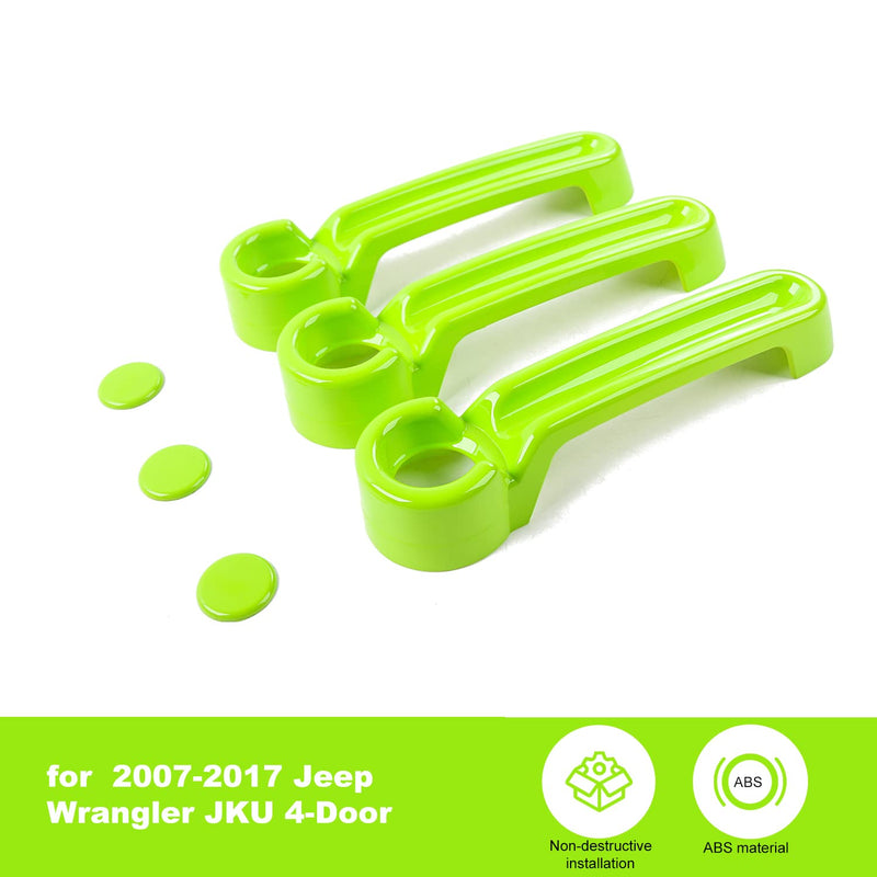 Door Handle Cover & Tailgate Handle Cover Inserts for 2007-2018 Jeep Wrangler JKU 4 Door/ 2008-2012 Jeep Liberty / 2007-2011 Dodge Nitro(Green Green