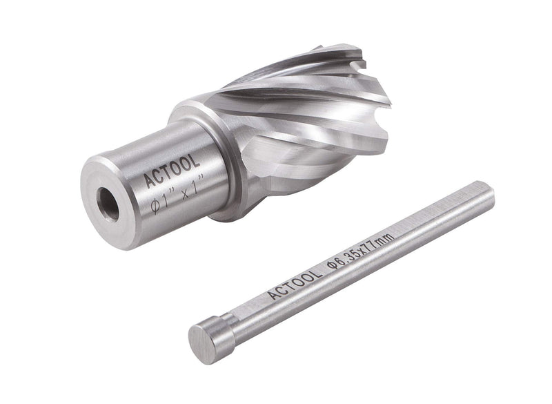ACTOOL 1" Diameter × 1" Depth of Cut HSS ANNULAR Cutter with 3/4'' Weldon Shank 1'' x 1''