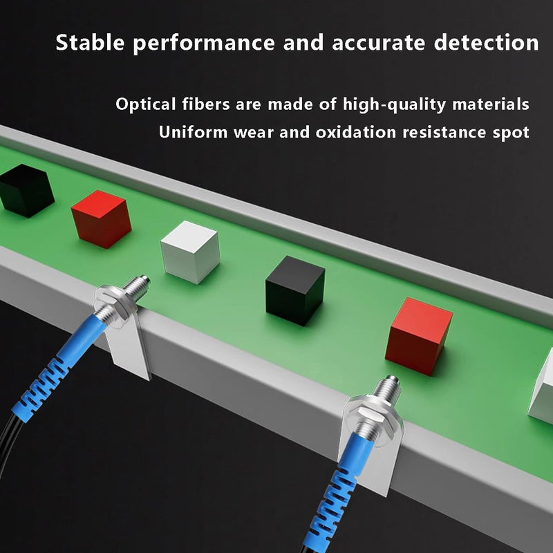 FR6Y10 Fiber Optic Sensor,Diffuse Reflective Digital Fiber Optic,1000mm Line Length,M6 Probe Sensor，Detection Distance 0-70MM FR6Y10 (M6)