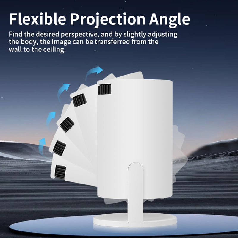 Small Projector with WLAN 6 and BT, 1080P Projector, 270° Adjustable Auto Keystone Home Projector, Projector, for Laptop, PC, Smartphone