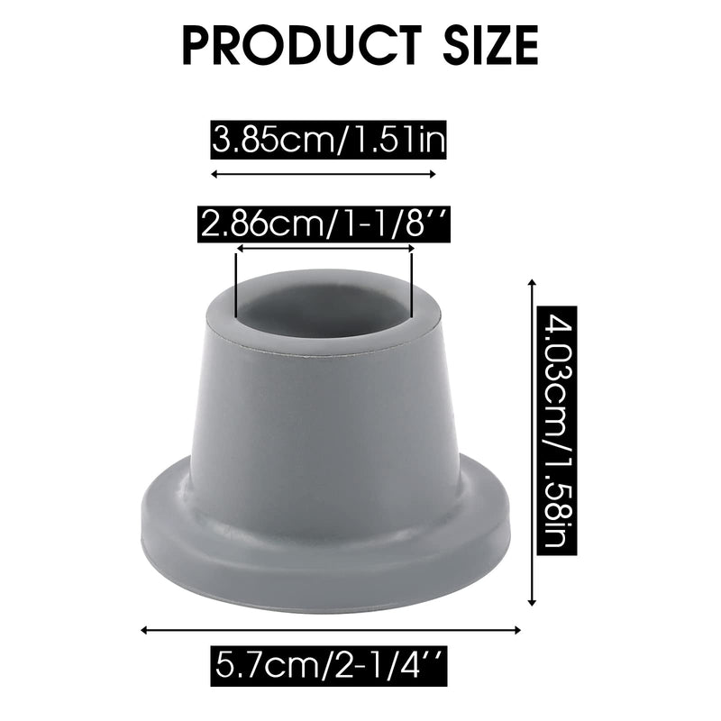 Shower Chair Leg Caps Heavy Duty 4 Pack Shower Chair Tips Replacement Rubber Feet for Shower Chair, Bath Seat, Shower Stools, Non Slip Rubber Tips Suction Cup Feet 1-1/8" I.D Gray 1-1/8" I.d