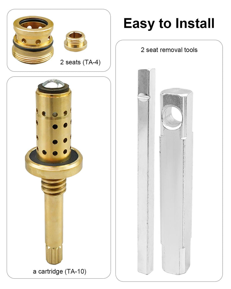 Valve Rebuild Kit Fit for Symmons Temptrol Shower Series Replace REB-VALVE, Shower Valve TA-10 Spindle Assembly TA-4 Hot and Cold Seats T-11 Cap Gasket T-35A/B Seat Removal Tool - NewNest Australia