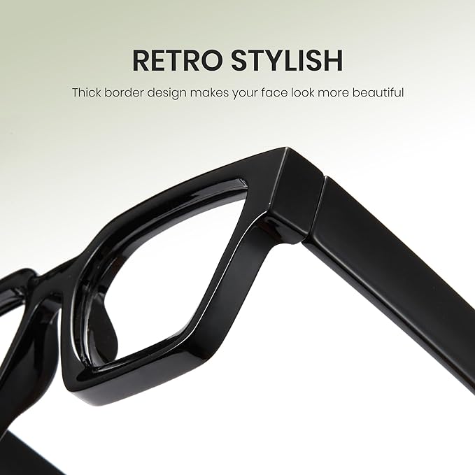 Cyxus Thick Cell Frame, Date Glasses, Blue Light Reduction, No Degree, UV Protection, Stylish, Unisex - NewNest Australia