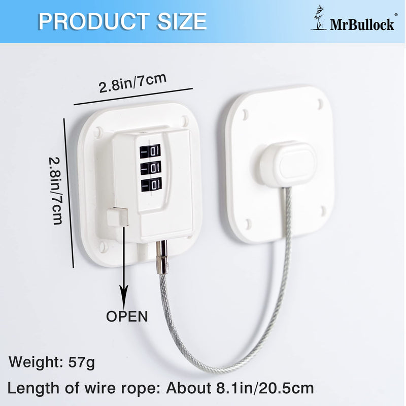 Refrigerator Lock Fridge Locks for Kids Keyless Child Safety Cabinet Locks for Cabinets Closets Drawers Window Electrical Appliances White 3 Pack