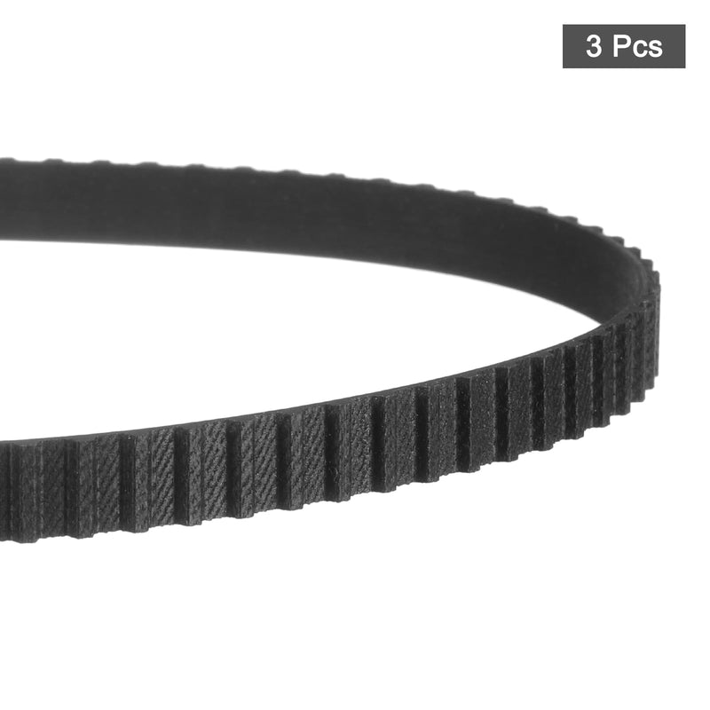 uxcell 3Pcs 212XL 037 Timing Belt 106 Teeth Black Cogged Rubber Geared Belt, Width 10mm, Pitch 5.08mm, 3D Printer Timing Belt 3