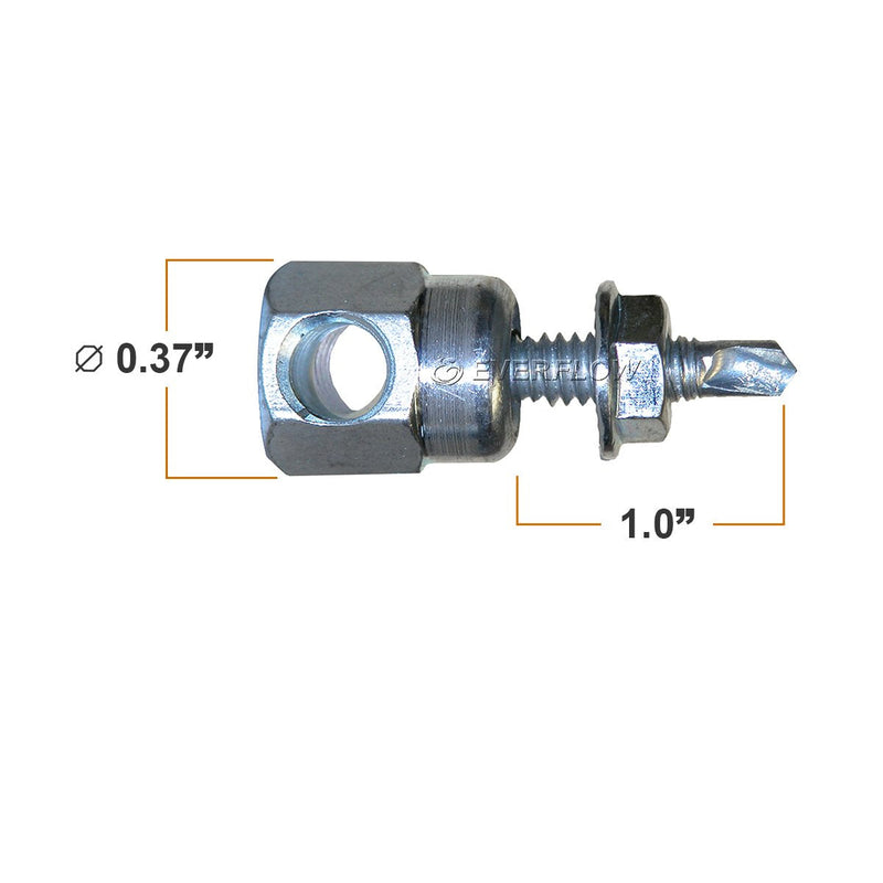 Sammys 8050957-25 Horizontal Rod Anchor Super Screw with 3/8 in. Threaded Rod Fitting, 1/4-14 x 1'' Screw, for Steel (Pkg.=25)