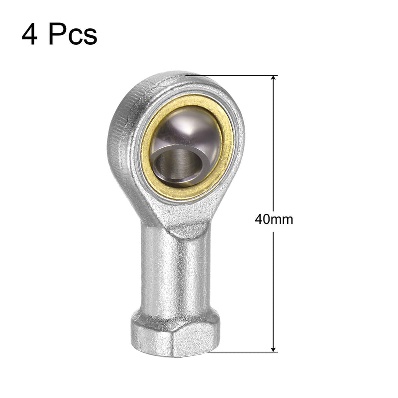 uxcell 4pcs SI6TK PHSA6 M6 Female Rod End Bearing M6x1 Right Hand Thread, Self-Lubricating Joint Rod Ends, Includes Jam Nut