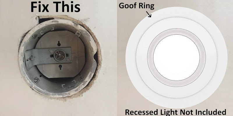 10 Pack Gloss White Goof Trim Ring for 4" Inch Recessed Can Lighting Down Light, Outer Diameter 6.7 Inches, Inner Diameter 4.2 Inches… 10 Pack