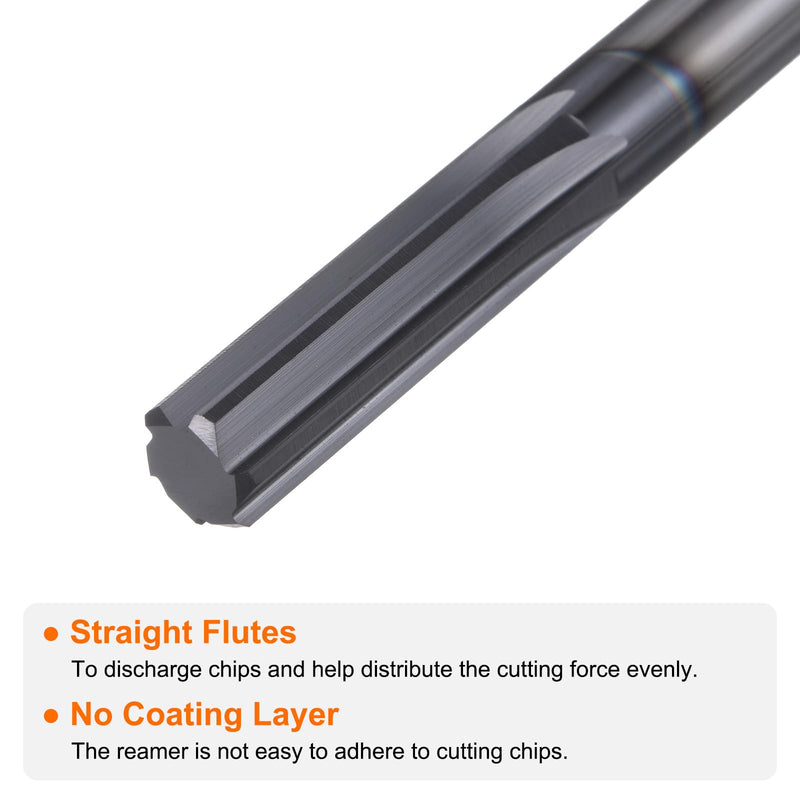 HARFINGTON Carbide Chucking Reamer 0.355"(9.02mm) Dia Straight Flute Straight Shank Machine Reamer Tool for Metal and Lathes CNC Machining Centers, Black 0.355"