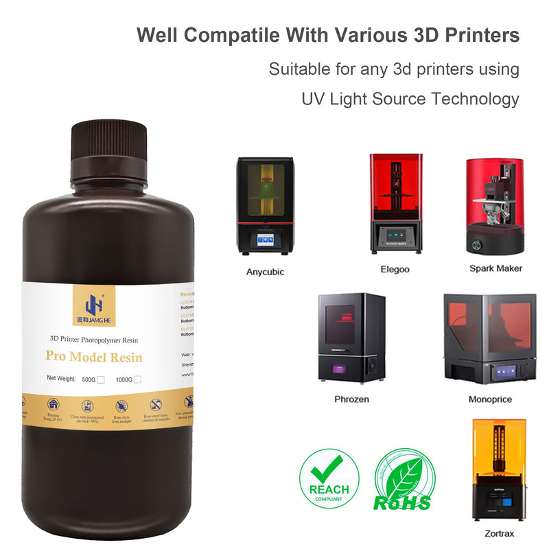 Jamghe 3D Printer Resin Dental Pro Model Resin Dental Prosthetic Model Resin for Crown and Bridge Model, Orthodontic Model, Implant Model etc. 500g(Skin)