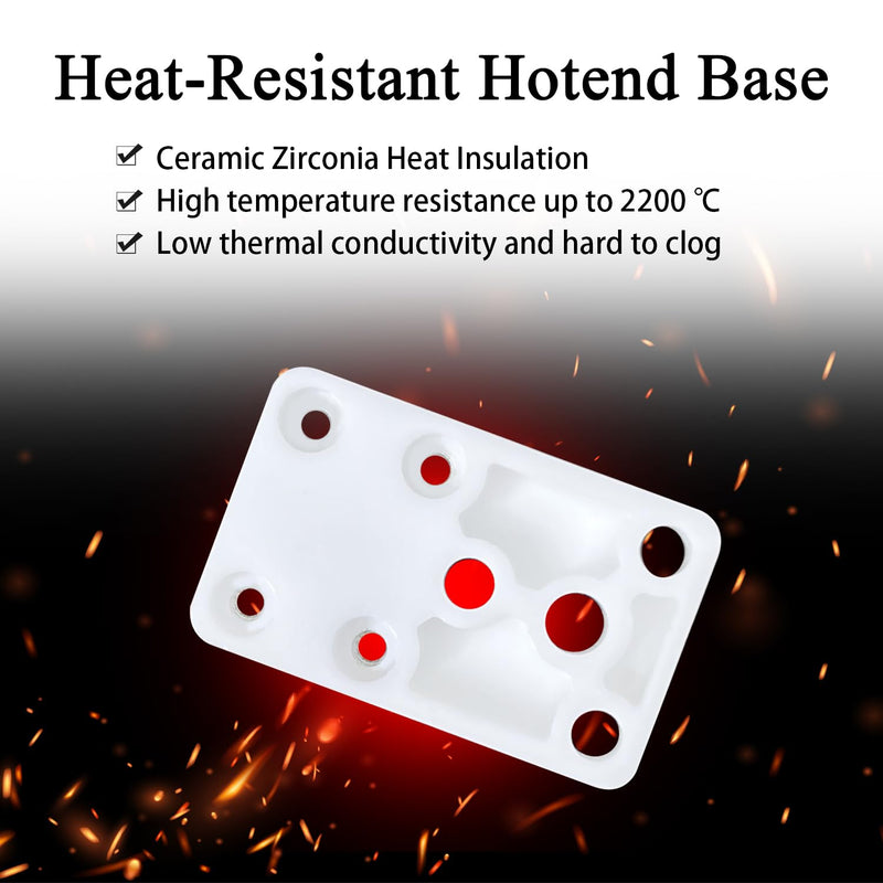 HzdaDeve Upgraded A1 Mini/A1 Heating Assembly Kit Ceramic Block Heat Insulation Heating Component Hotend with Heater Cartridge Thermistor Sensor Heat-Insulating Base Clip for Bambu Lab A1 Series