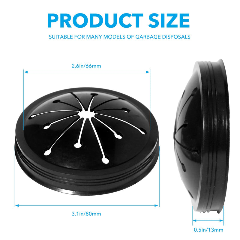Kitchen Garbage Disposal Rubber Drain Insert,3pcs Garbage Disposal Cover,3 Inch Garbage Disposal Splash Guard,Disposal Splash Guard,Kitchen Sink Rubber Drain Guard Black