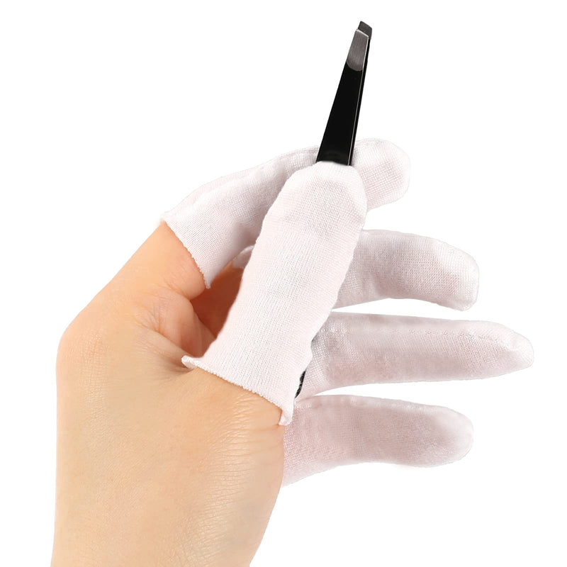 100 Pieces Cotton Finger Cots,Cloth Finger Cots Finger Toe Sleeves Fingertips Protective Cover Thumb Protector Comfortable and Breathable, Absorb Sweat (White)