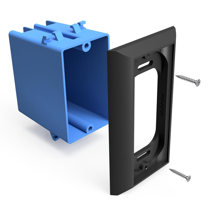 Ring Doorbell Mount - Hidden River Lab genuine Wall plate for Ring Wired Doorbell PRO (formerly Ring PRO2) - Premium adapter plate - Black