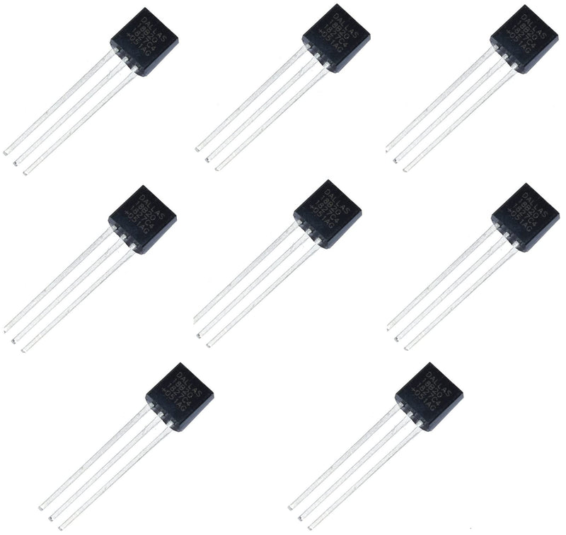 WWZMDiB 8PCS Direct Plug 3 Pins DS18B20 chip programmable Digital Thermometer/Temperature Sensor Temperature Acquisition TO-92